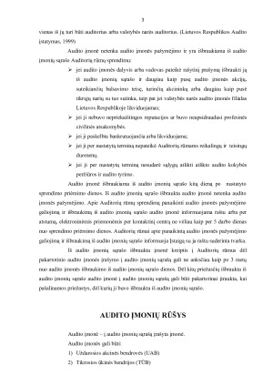 AUDITO ĮMONIŲ RŪŠYS IR REGISTRACIJA AUDITORIAUS TEISĖS, PAREIGOS IR ATSAKOMYBĖ. Paveikslėlis 3