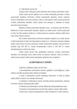 AUDITO ĮMONIŲ RŪŠYS IR REGISTRACIJA AUDITORIAUS TEISĖS, PAREIGOS IR ATSAKOMYBĖ. Paveikslėlis 4