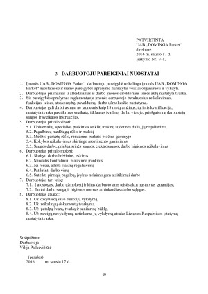 DARBUOTOJŲ SAUGOS IR SVEIKATOS DOKUMENTAI UAB „DOMINGA Parket“. Paveikslėlis 10