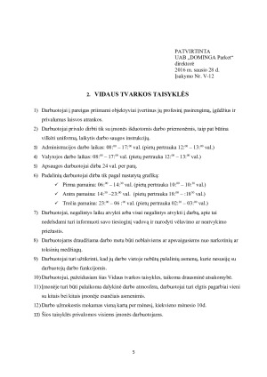 DARBUOTOJŲ SAUGOS IR SVEIKATOS DOKUMENTAI UAB „DOMINGA Parket“. Paveikslėlis 5