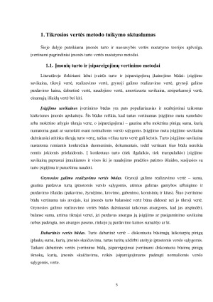 Tikrosios vertės metodo taikymo paplitimas Lietuvoje. Paveikslėlis 5