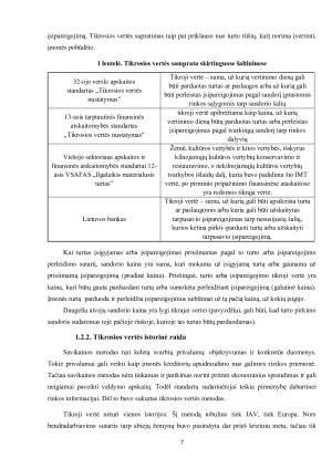 Tikrosios vertės metodo taikymo paplitimas Lietuvoje. Paveikslėlis 7