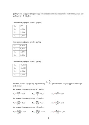 Vienfazio transformatoriaus tyrimas. Paveikslėlis 2