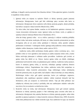 Išorės finansinio audito rizikos vertinimas ir rizikos valdymo priemonės. Paveikslėlis 5