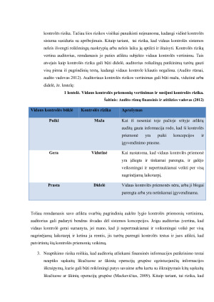 Išorės finansinio audito rizikos vertinimas ir rizikos valdymo priemonės. Paveikslėlis 6