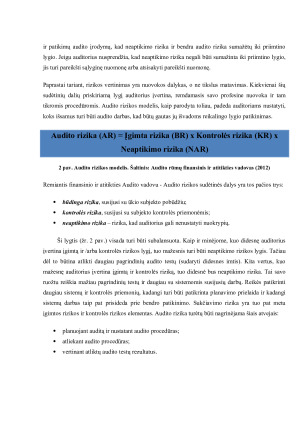 Išorės finansinio audito rizikos vertinimas ir rizikos valdymo priemonės. Paveikslėlis 8