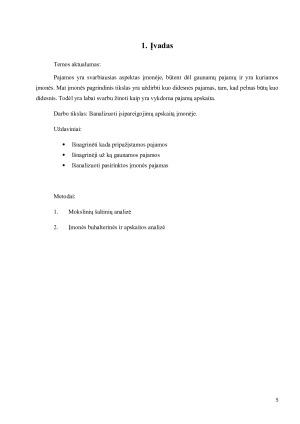 Pajamų apskaita ir informacijos apie ją panaudojimas veiklos procesui valdyti „X“ įmonėje. Paveikslėlis 5