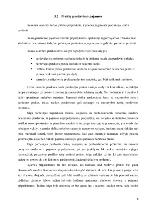 Pajamų apskaita ir informacijos apie ją panaudojimas veiklos procesui valdyti „X“ įmonėje. Paveikslėlis 8