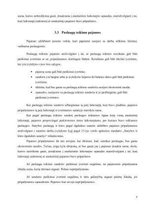 Pajamų apskaita ir informacijos apie ją panaudojimas veiklos procesui valdyti „X“ įmonėje. Paveikslėlis 9