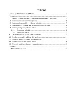 PELNO FORMAVIMOSI PROCESAS ĮMONĖJE „X“. Paveikslėlis 2