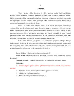 PELNO FORMAVIMOSI PROCESAS ĮMONĖJE „X“. Paveikslėlis 4