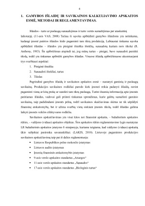 PIENO GAMYBOS IŠLAIDŲ IR PRODUKCIJOS SAVIKAINOS KALKULIAVIMAS. Paveikslėlis 4