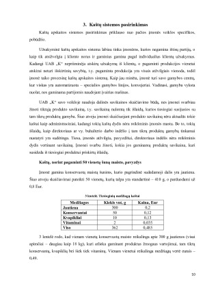 UAB ,,K“ atsakomybės centrų veiklos vertinimas. Paveikslėlis 10