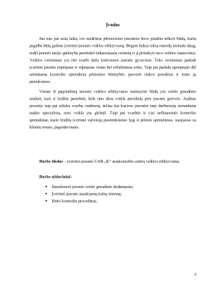 UAB ,,K“ atsakomybės centrų veiklos vertinimas. Paveikslėlis 3