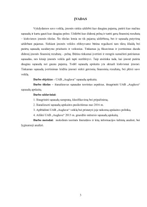 UAB „AUGLUVA“ SĄNAUDŲ APSKAITA IR ANALIZĖ. Paveikslėlis 3