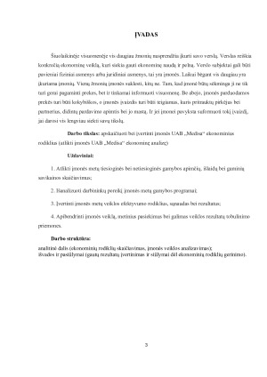 UAB „MEDISA“ EKONOMINIŲ RODIKLIŲ SKAIČIAVIMAS IR VERTINIMAS. Paveikslėlis 3