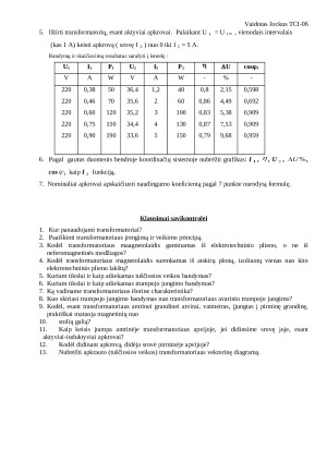 Vienfazis transformatorius. Paveikslėlis 3