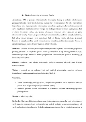 Veiksniai turintys įtakos užsakomąsias apskaitos paslaugas teikiančių įmonių vedamos apskaitos  kokybei. Paveikslėlis 2