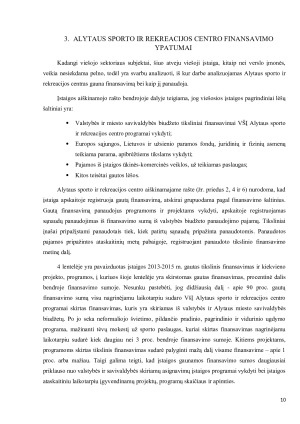 VŠĮ Alytaus sporto ir rekreacijos centro finansinės atskaitomybės ir finansavimo ypatumai. Paveikslėlis 10