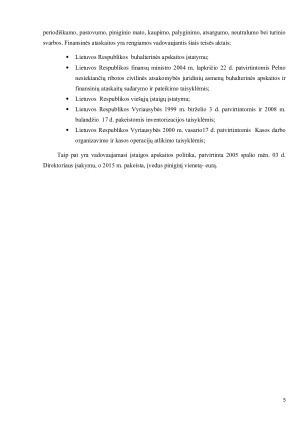 VŠĮ Alytaus sporto ir rekreacijos centro finansinės atskaitomybės ir finansavimo ypatumai. Paveikslėlis 5