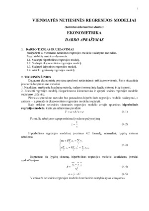 Vienmatės netiesinės regresijos modeliai