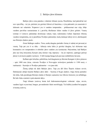 Baltijos jūra. Pagrindinai bruožai. Klimatas. Krantai. Paveikslėlis 7