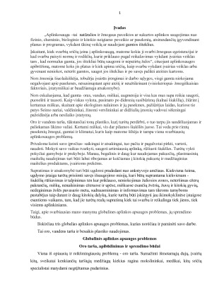 Globalinės aplinkos apsaugos problemos ir jų sprendimo būdai. Paveikslėlis 1