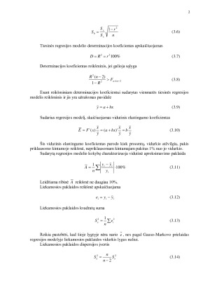Vienmatės tiesinės regresijos modelis. Paveikslėlis 2