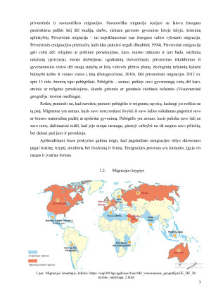 Migracijos teorinių aspektų ir pasaulio gyventojų pasiskirstymo analizė. Paveikslėlis 5