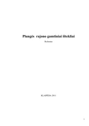 Plungės rajono gamtiniai ištekliai. Paveikslėlis 1