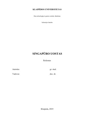 SINGAPŪRO UOSTAS. Paveikslėlis 1