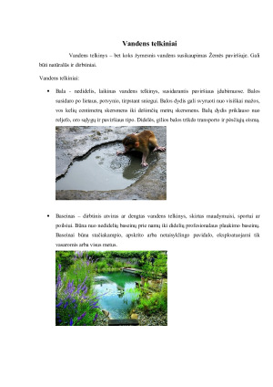 Vandens telkiniai. Paveikslėlis 1