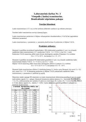 Vienpolis tranzistorius. Bendraištakė stiprinimo pakopa. Paveikslėlis 2