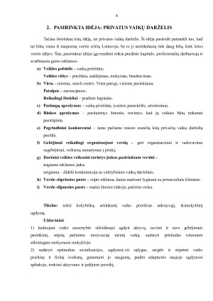 IĮ Privatus vaikų darželis. Verslo planas. Paveikslėlis 4