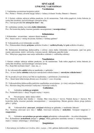 Linksnių vartojimas. TAISYKLĖS