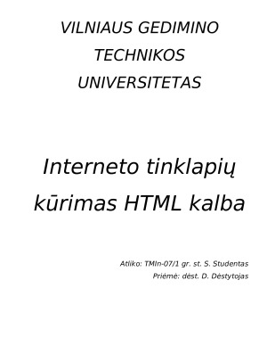 Interneto tinklapių kūrimas HTML kalba