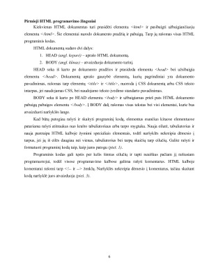 Interneto tinklapių kūrimas HTML kalba. Paveikslėlis 6