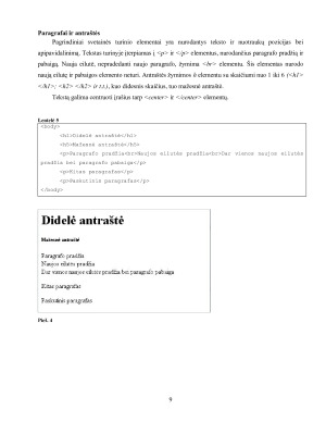 Interneto tinklapių kūrimas HTML kalba. Paveikslėlis 9