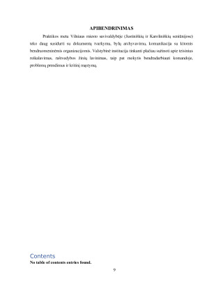 PROFESINĖ PRAKTIKA VILNIAUS MIESTO SAVIVALDYBĖJE. Paveikslėlis 9