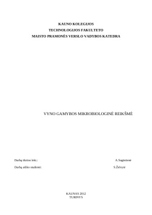 Vyno gamybos mikrobiologinė reikšmė. Paveikslėlis 1