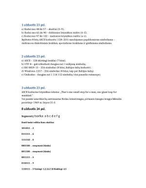 ASCII užduotys