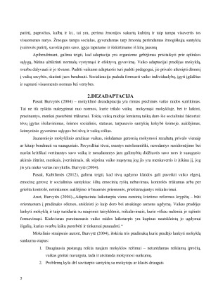 SOCIALINĖ VAIKŲ ADAPTCIJA IR DEZADAPTACIJA. Paveikslėlis 5