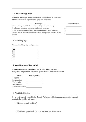 Konfliktai ir jų rūšys. Užduotys