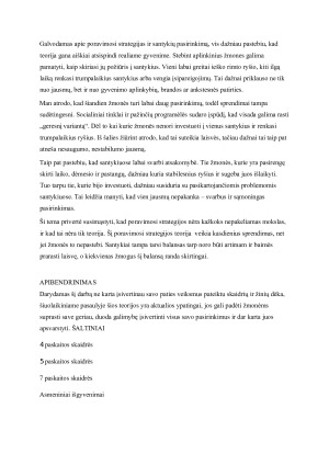 Poravimosi strategijos ir santykių pasirinkimas. Paveikslėlis 4