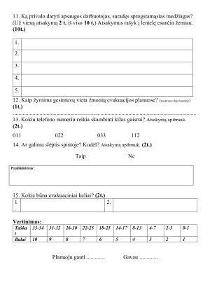 Priešgaisrinės saugos užduotys. 7 klasė. Paveikslėlis 2