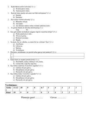 Saugus elgesys kelyje. 7 klasė užduotys. Paveikslėlis 2