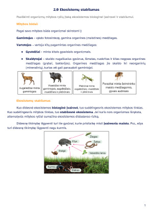 Ekosistemų stabilumas. Konspektas