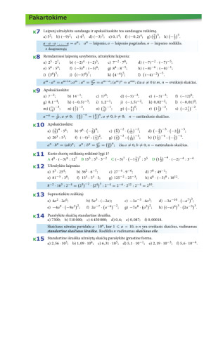 Laipsniai. Užduotys 8 kl