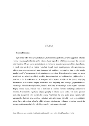 NIACINAMIDO VARTOJIMAS SKIRTINGŲ TIPŲ ODAI: SAUSAI IR MIŠRIAI ODAI. Paveikslėlis 3