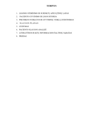 PACIENTO, SERGANČIO DEPRESIJA TURINT PRIKLAUSOMYBĘ SLAUGOS ISTORIJA. Paveikslėlis 2